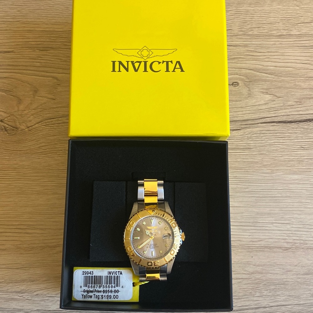 Brand NWT Invicta Silver and Gold Watch